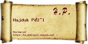 Hajduk Pál névjegykártya