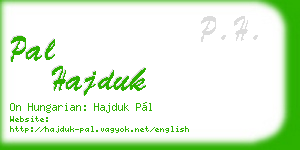 pal hajduk business card